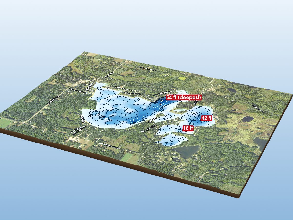 Depth map of Horsehead Lake