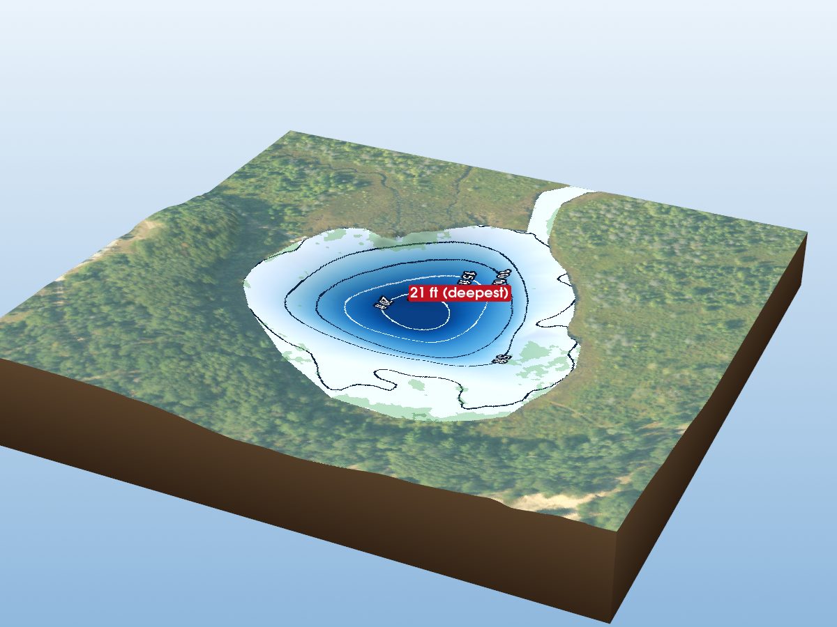 Depth map of Horsehead Lake