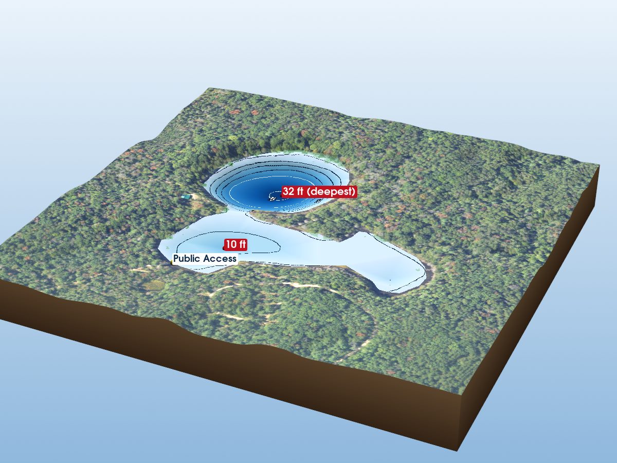 Depth map of Horseshoe Lake