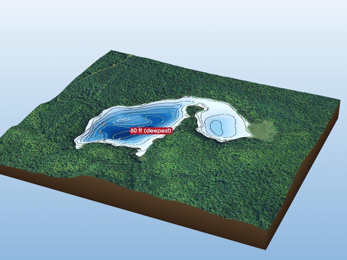 Depth map of Horseshoe Lake