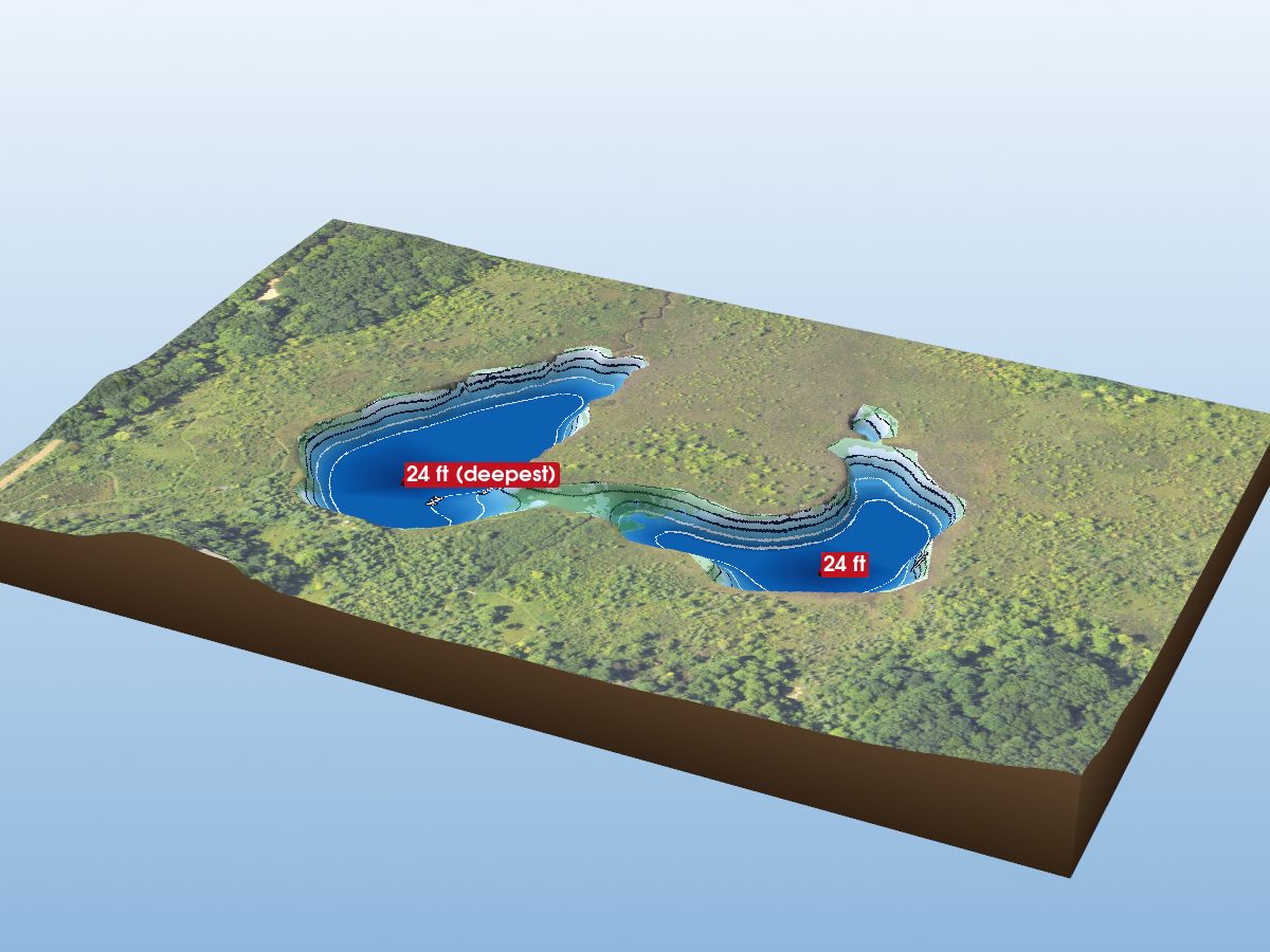 Depth map of Horseshoe Lake
