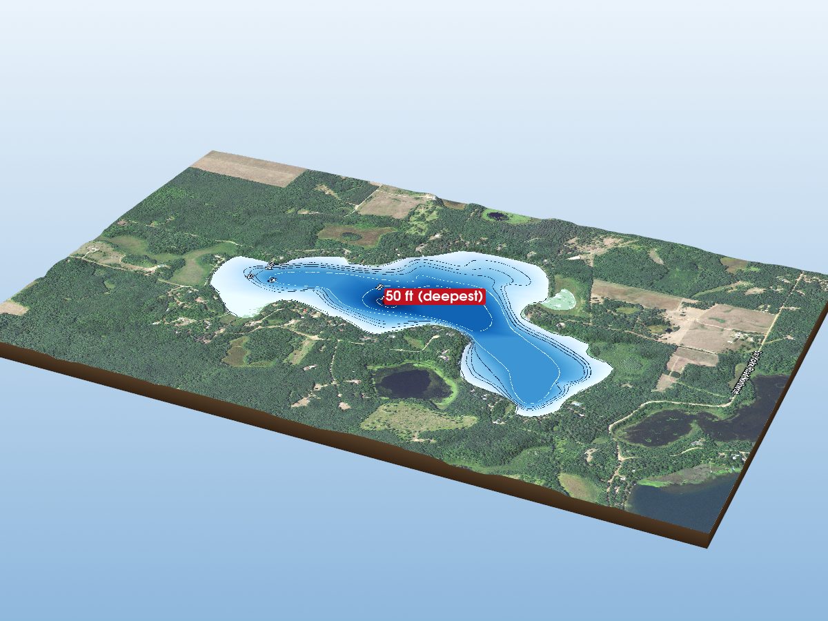 Depth map of Horseshoe Lake
