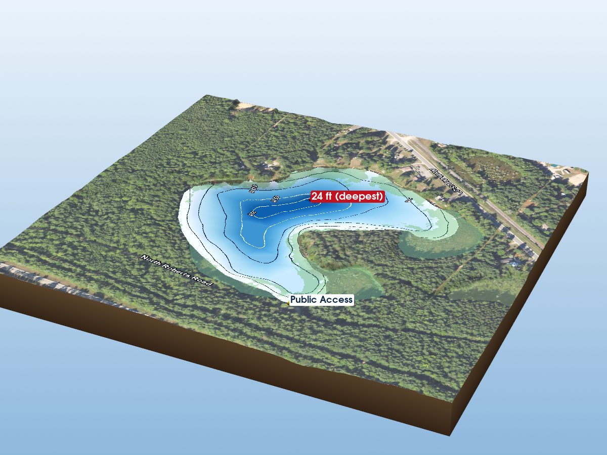 Depth map of Horseshoe Lake