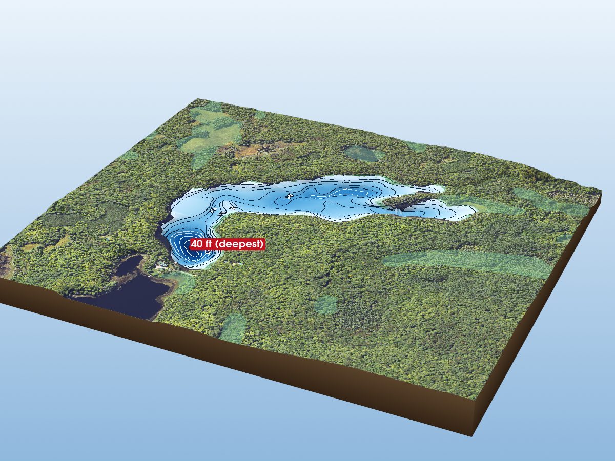 Depth map of Horseshoe Lake