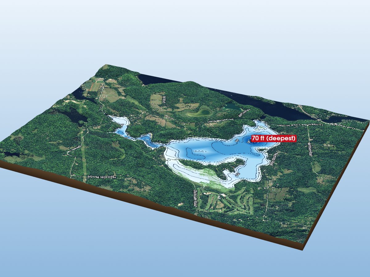 Depth map of Horseshoe Lake