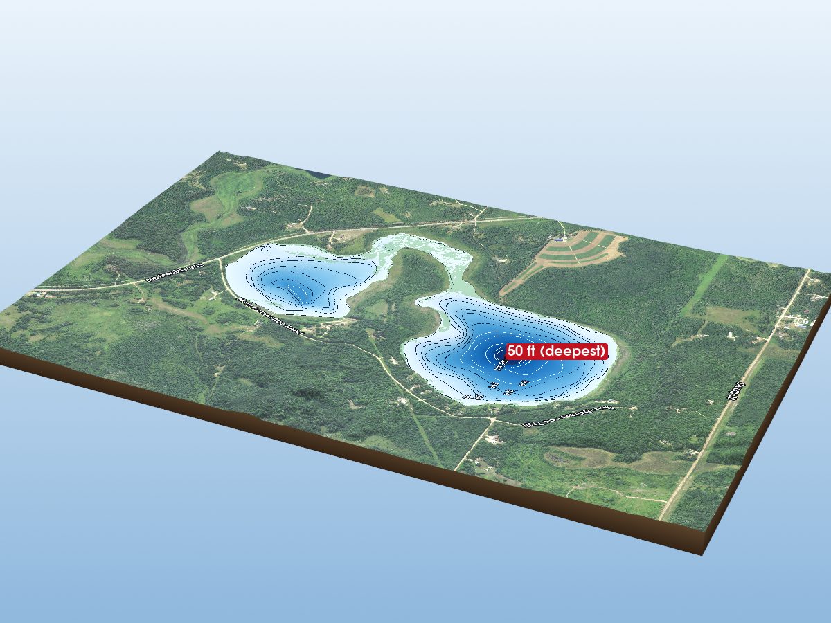 Depth map of Horseshoe Lake