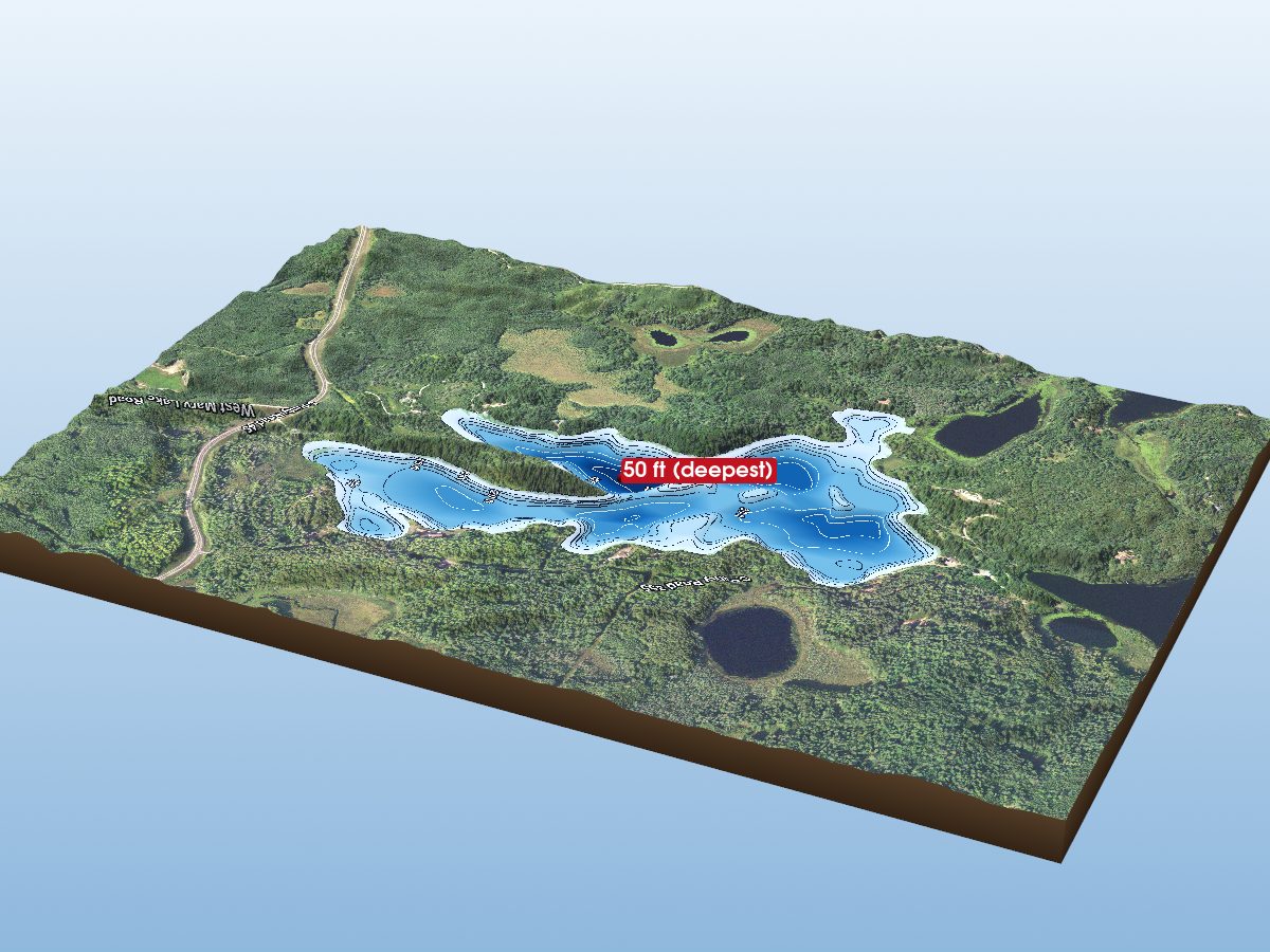 Depth map of Horseshoe Lake