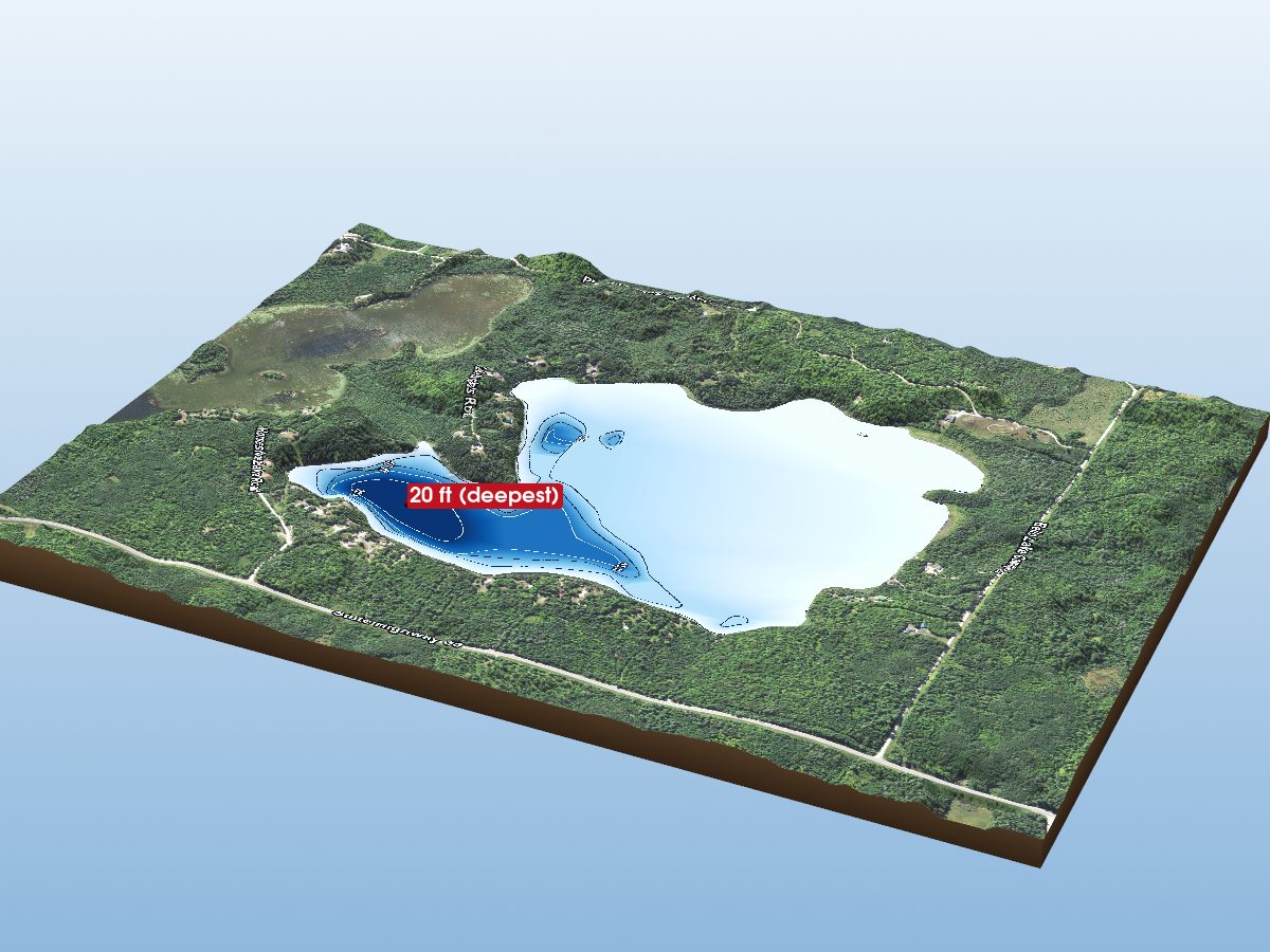 Depth map of Horseshoe Lake