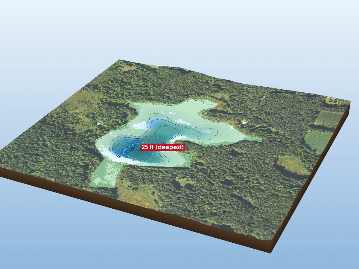 Depth map of Horseshoe Lake