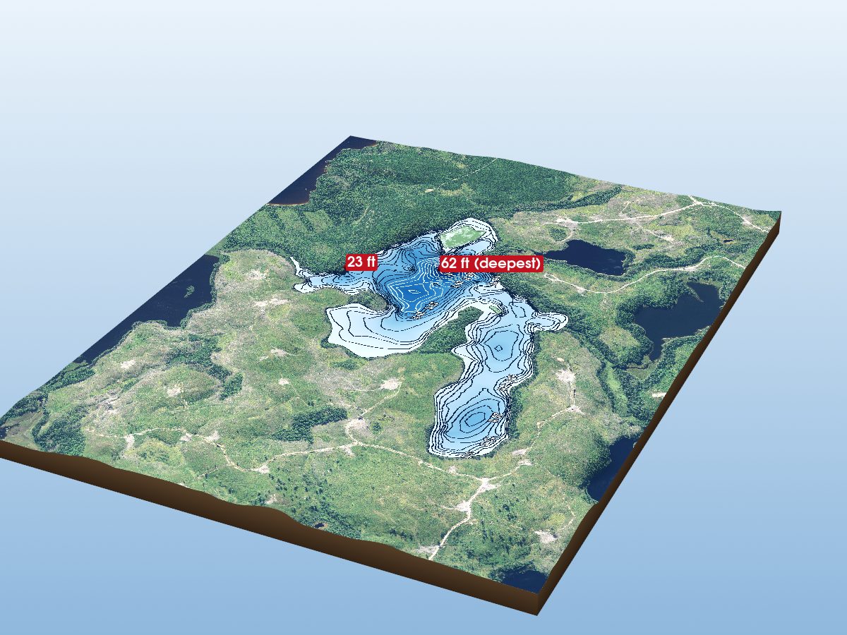 Depth map of Horseshoe Lake