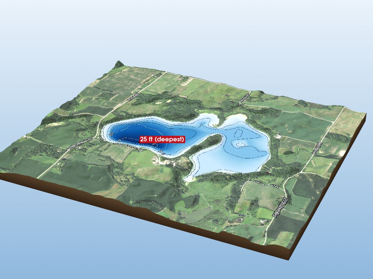Depth map of Horseshoe Lake