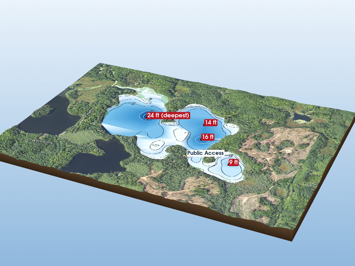 Depth map of Horseshoe Lake