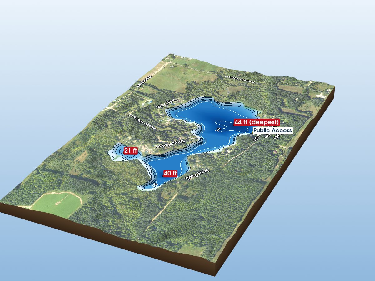 Depth map of Horseshoe Lake