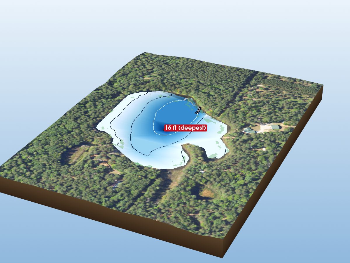 Depth map of Horseshoe Lake