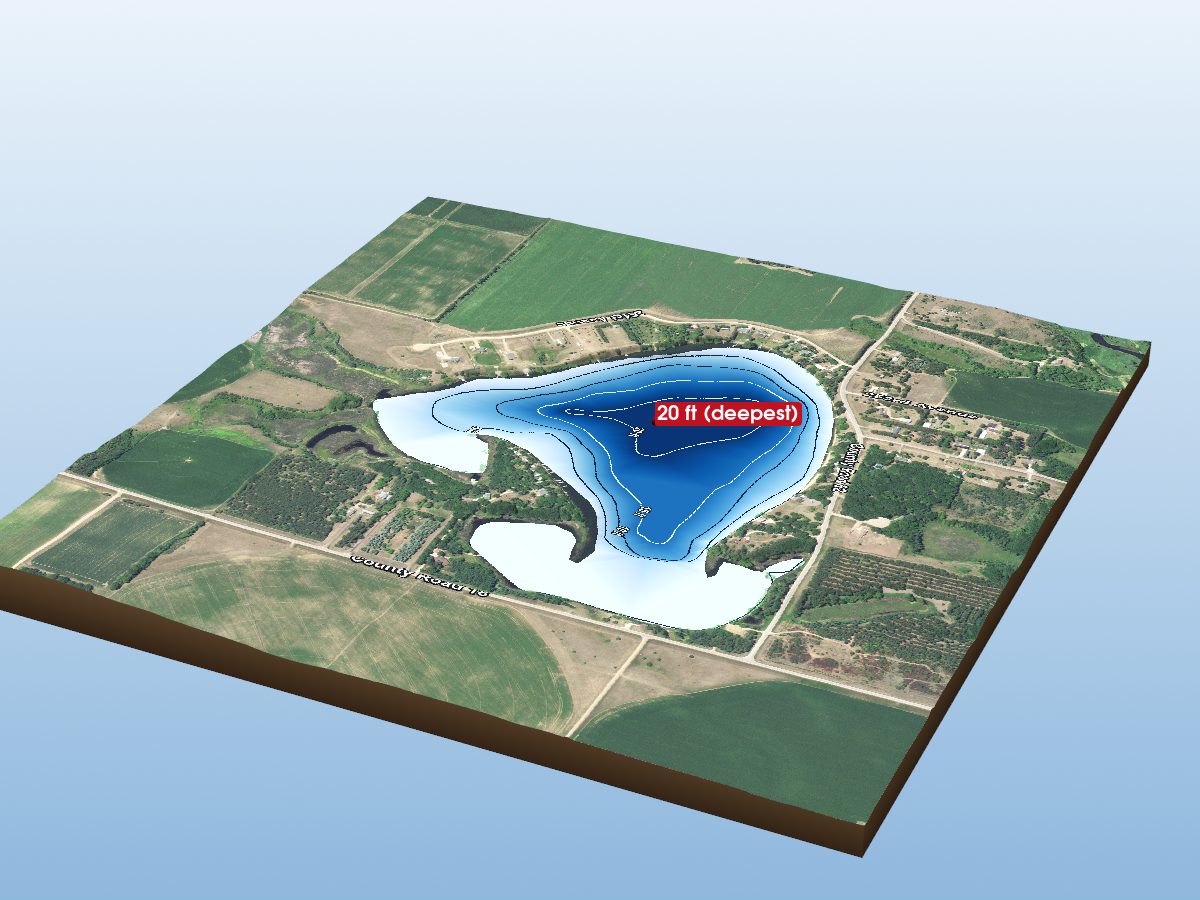 Depth map of Horseshoe Lake