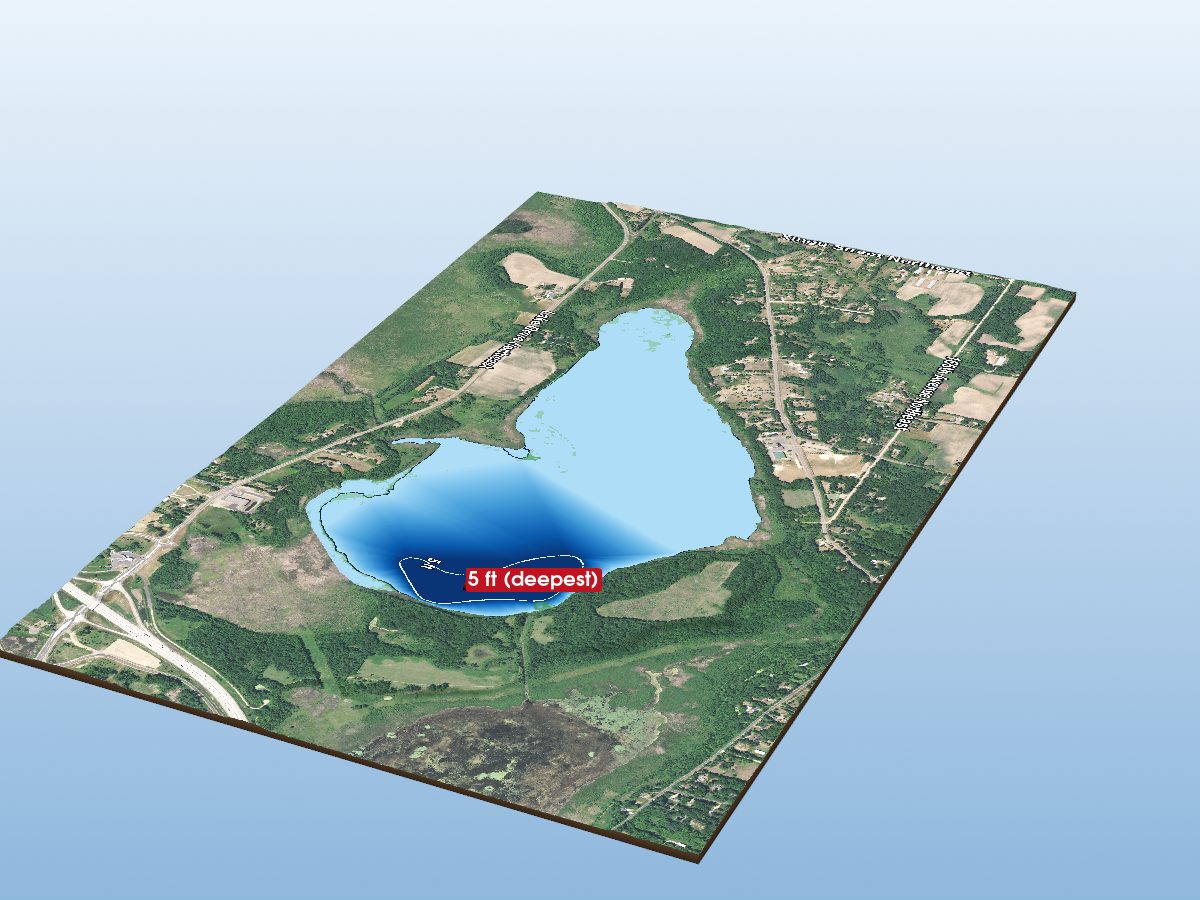 Depth map of Howard Lake