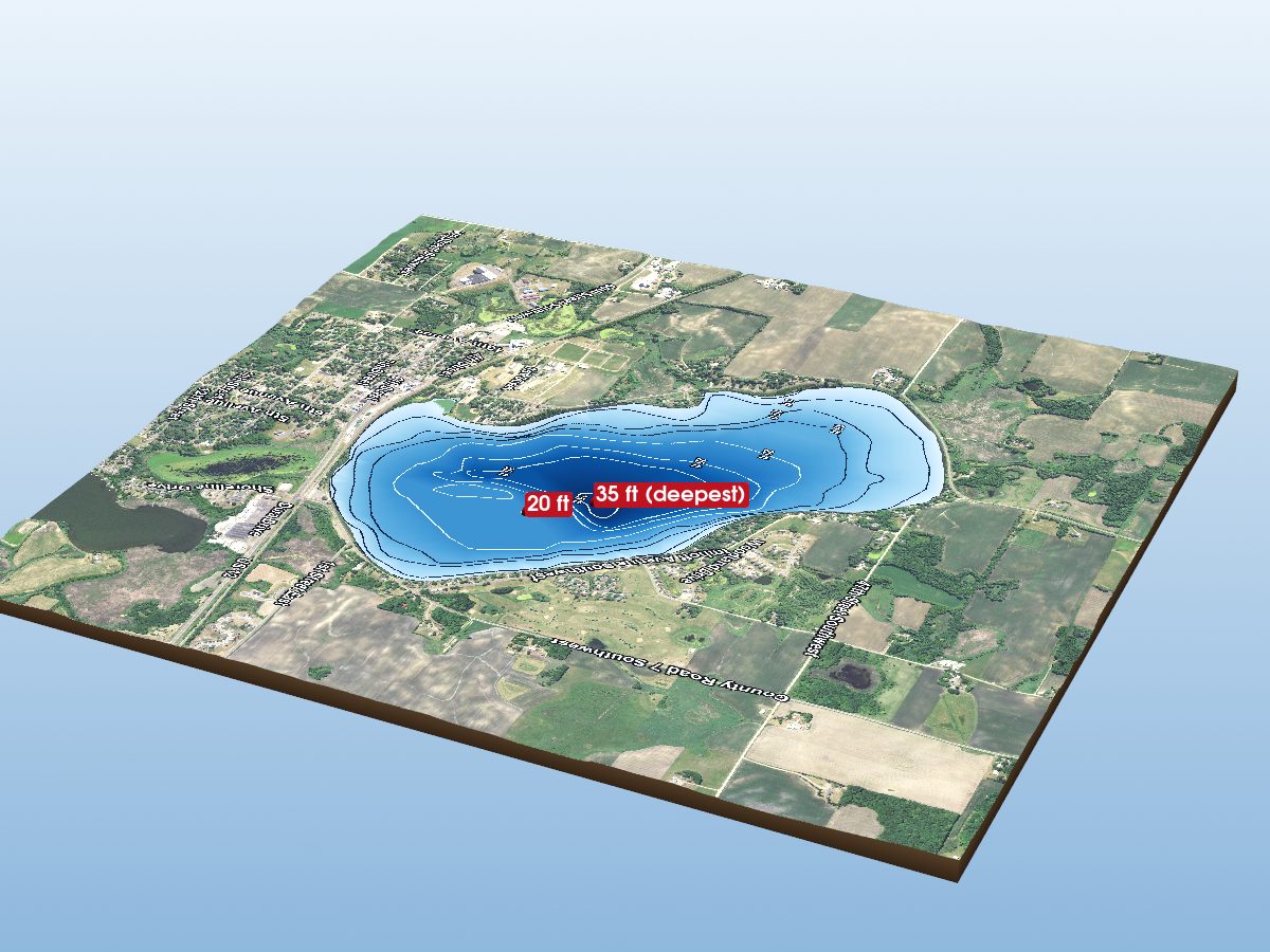 Depth map of Howard Lake