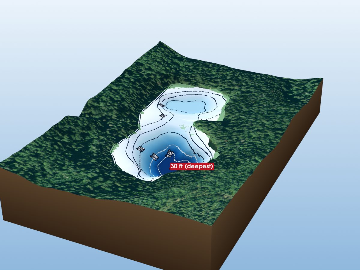 Depth map of Howells Lake 67