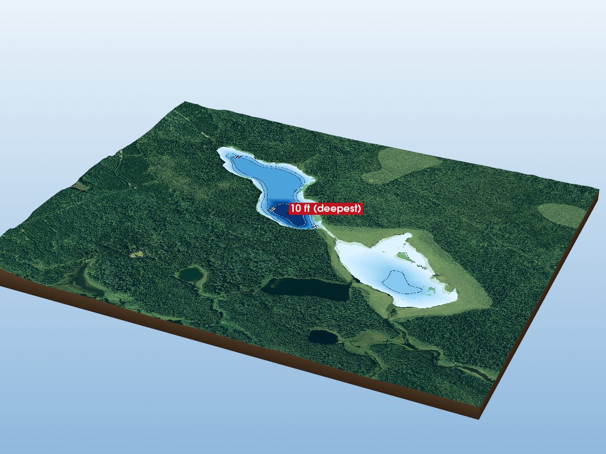 Depth map of Howells Lake