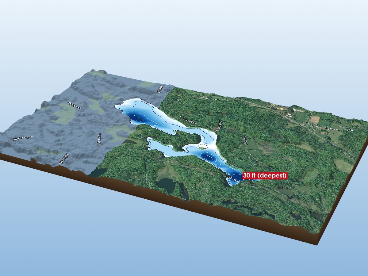 Depth map of Howes Lake