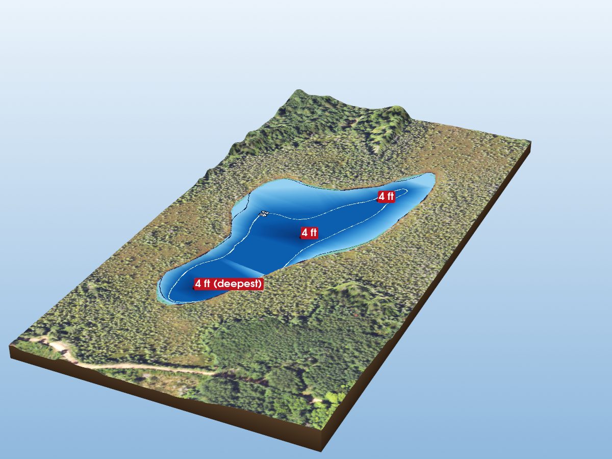 Depth map of Huckleberry Lake