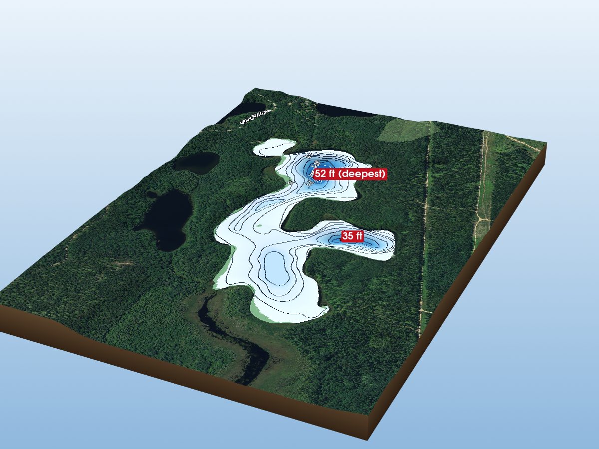 Depth map of Hughes Lake