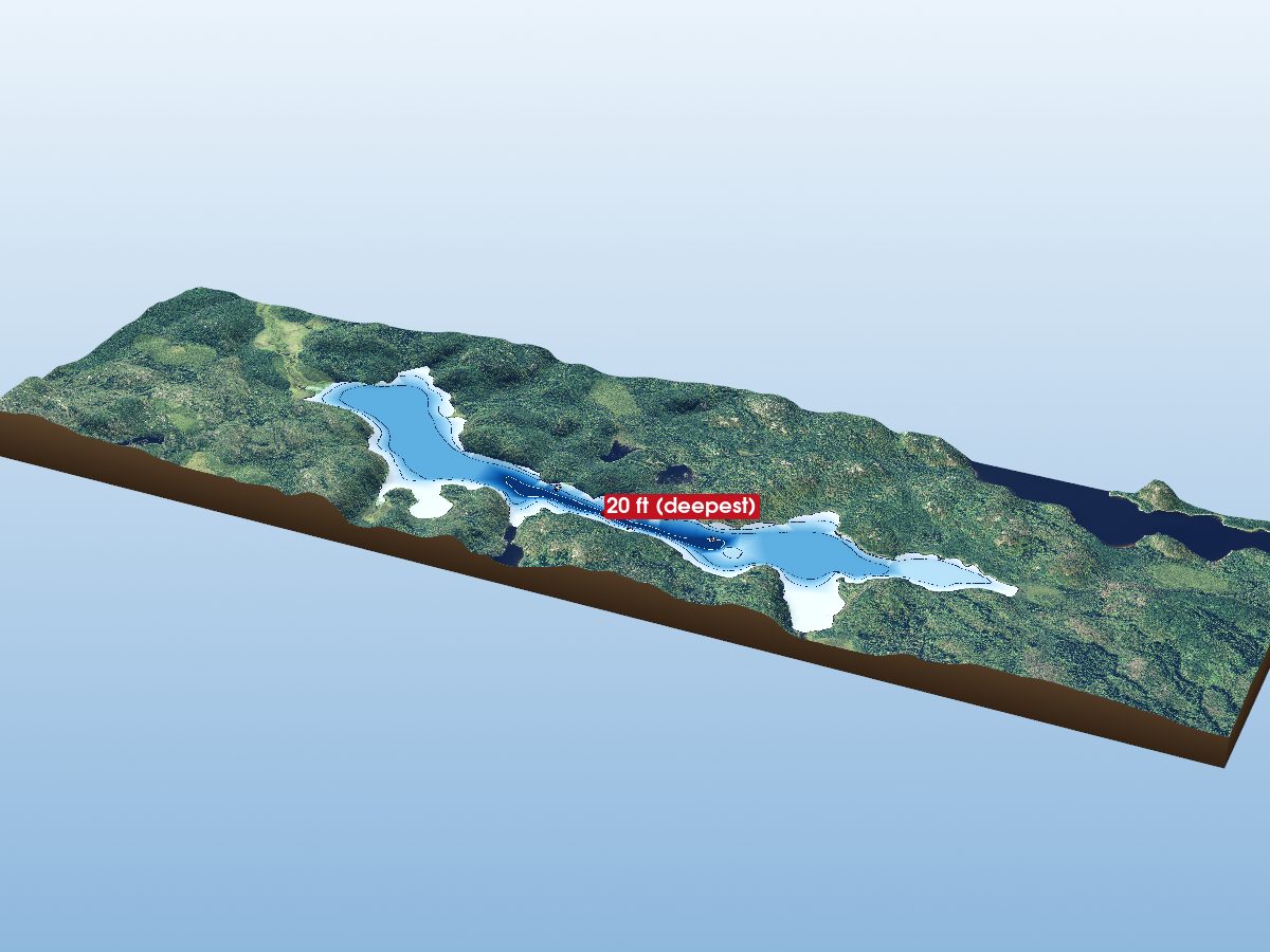 Depth map of Hughes Lake