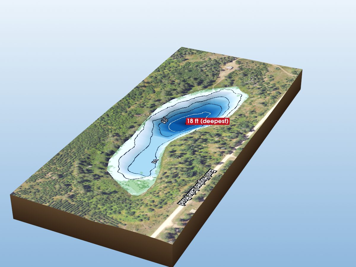 Depth map of Hughes Lake