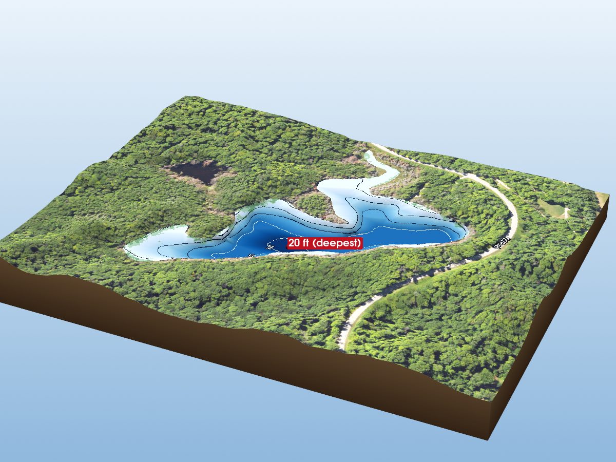 Depth map of Hugoboom Lake