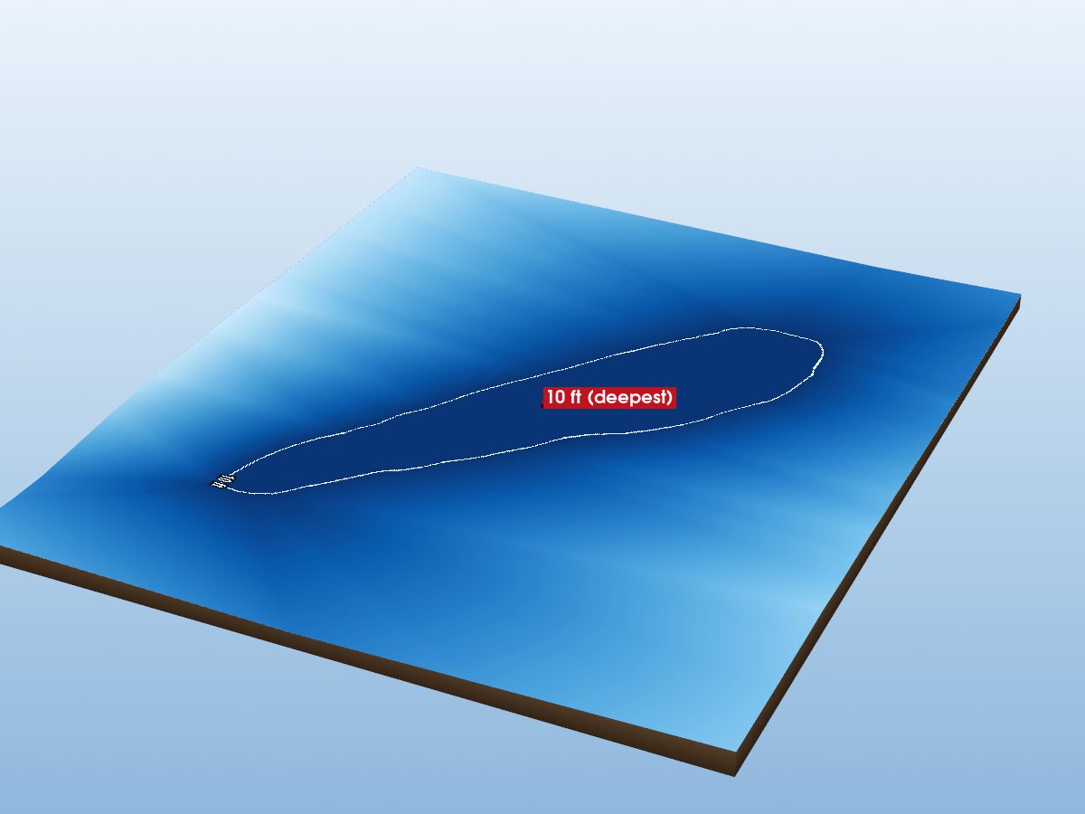 Depth map of Humestone Lake