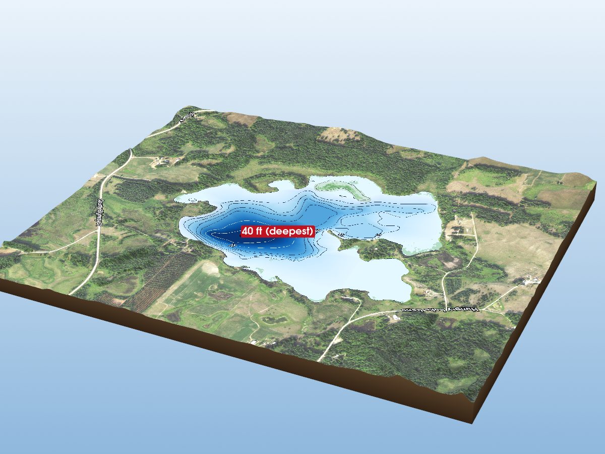 Depth map of Hungry Lake