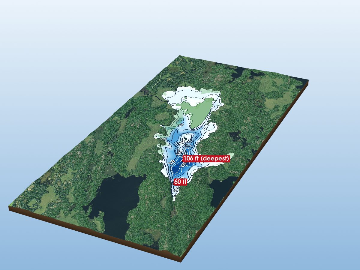 Depth map of Hungry Lake