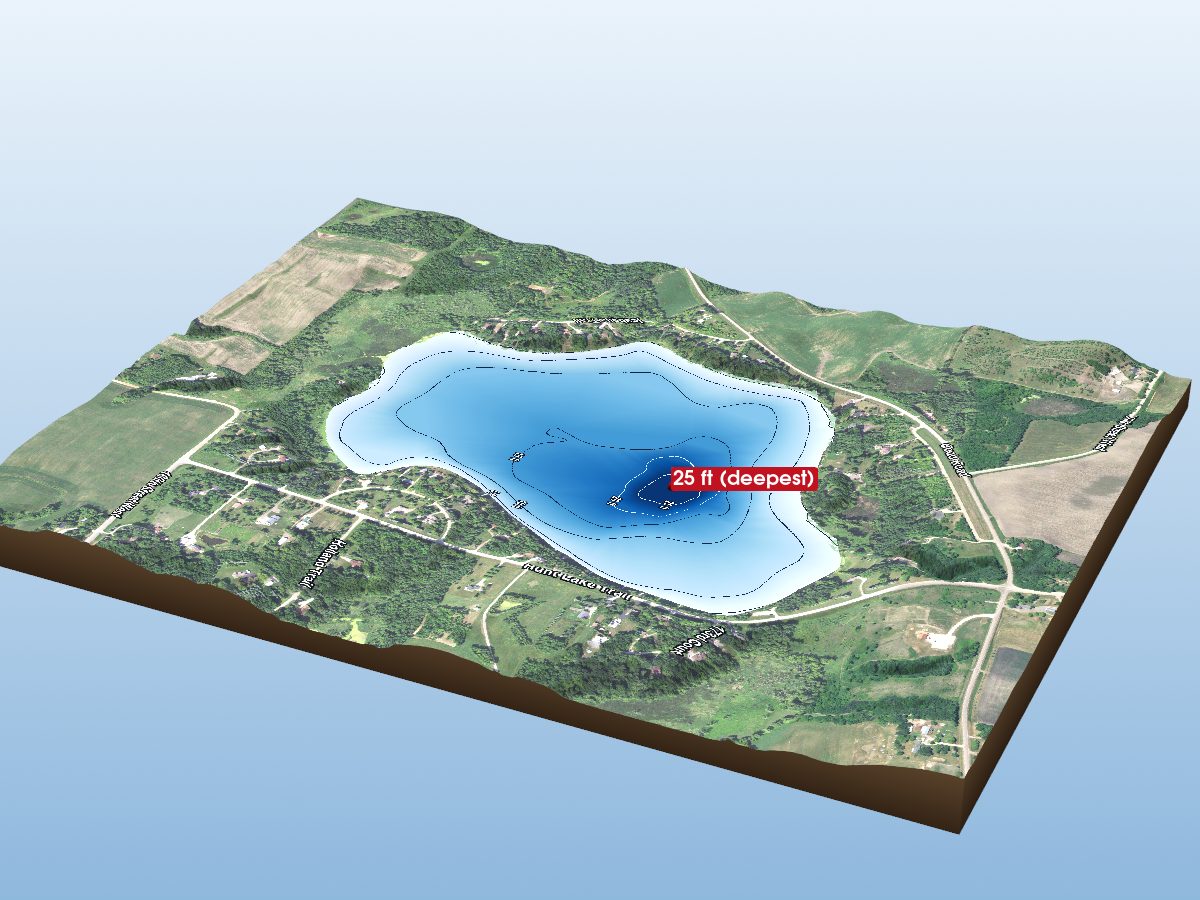 Depth map of Hunt Lake
