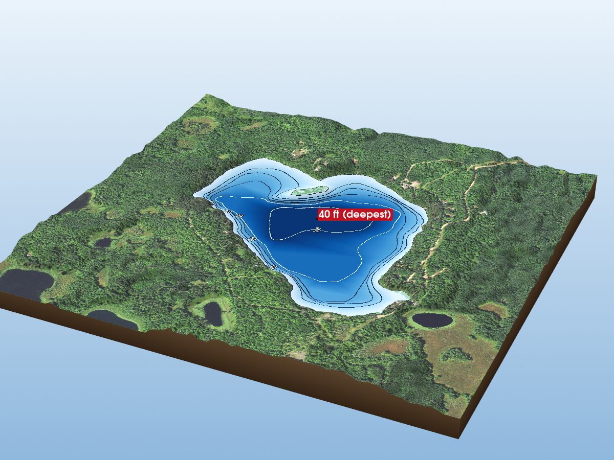 Depth map of Hunter Lake