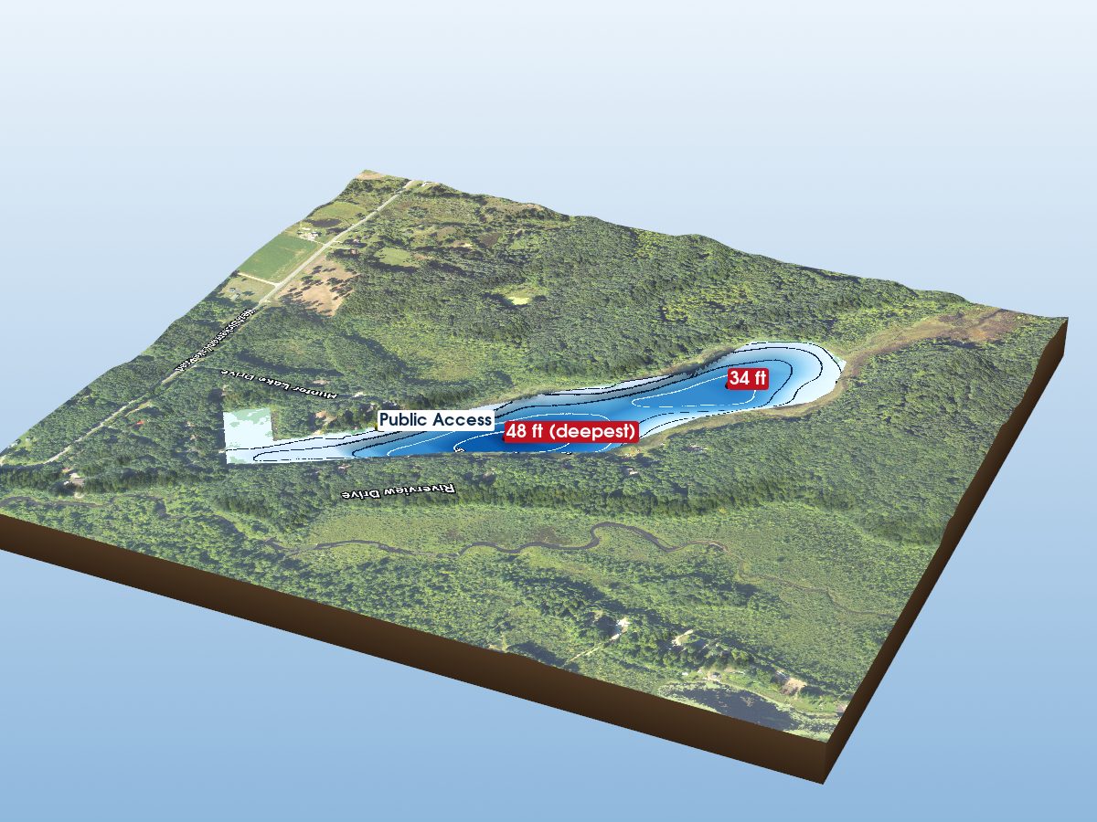 Depth map of Hunter Lake