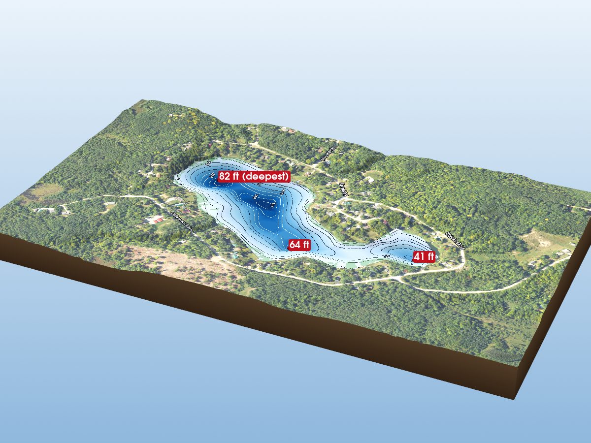Depth map of Hunters Lake