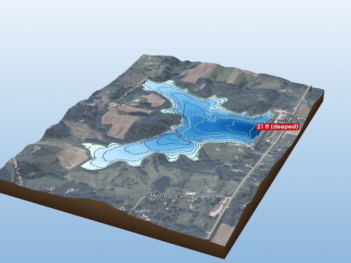 Depth map of Huntingburg Lake