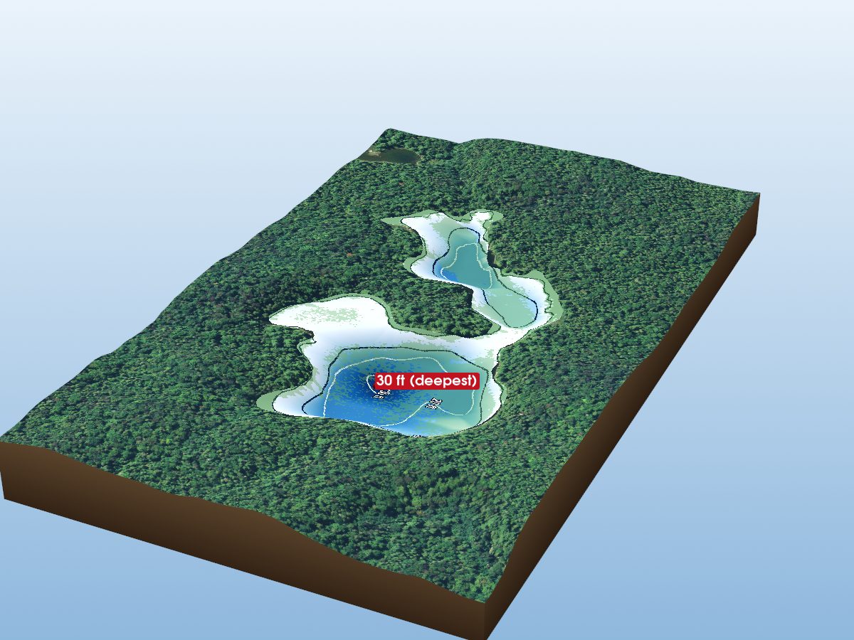 Depth map of Huppe Lake