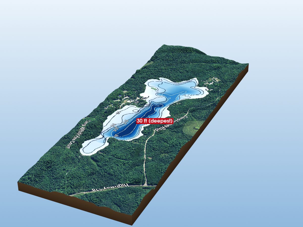 Depth map of Hurricane Lake