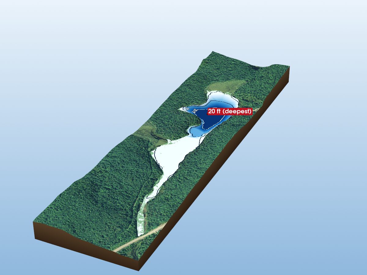 Depth map of Huston Lake