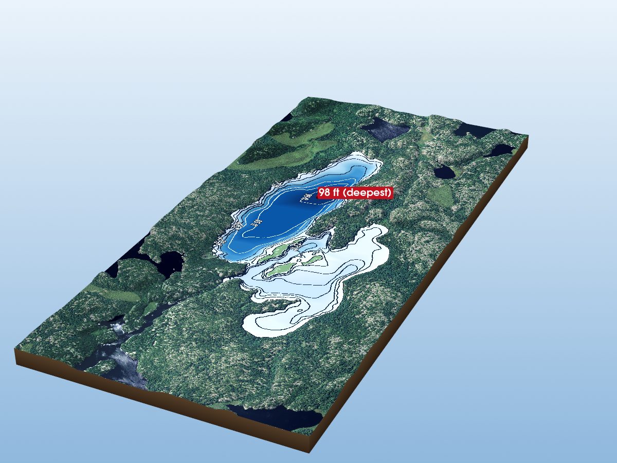 Depth map of Huston Lake