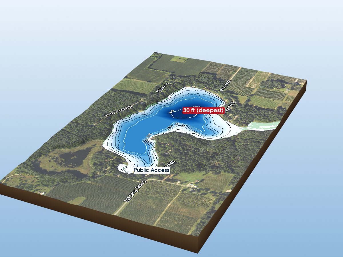 Depth map of Huzzy Lake