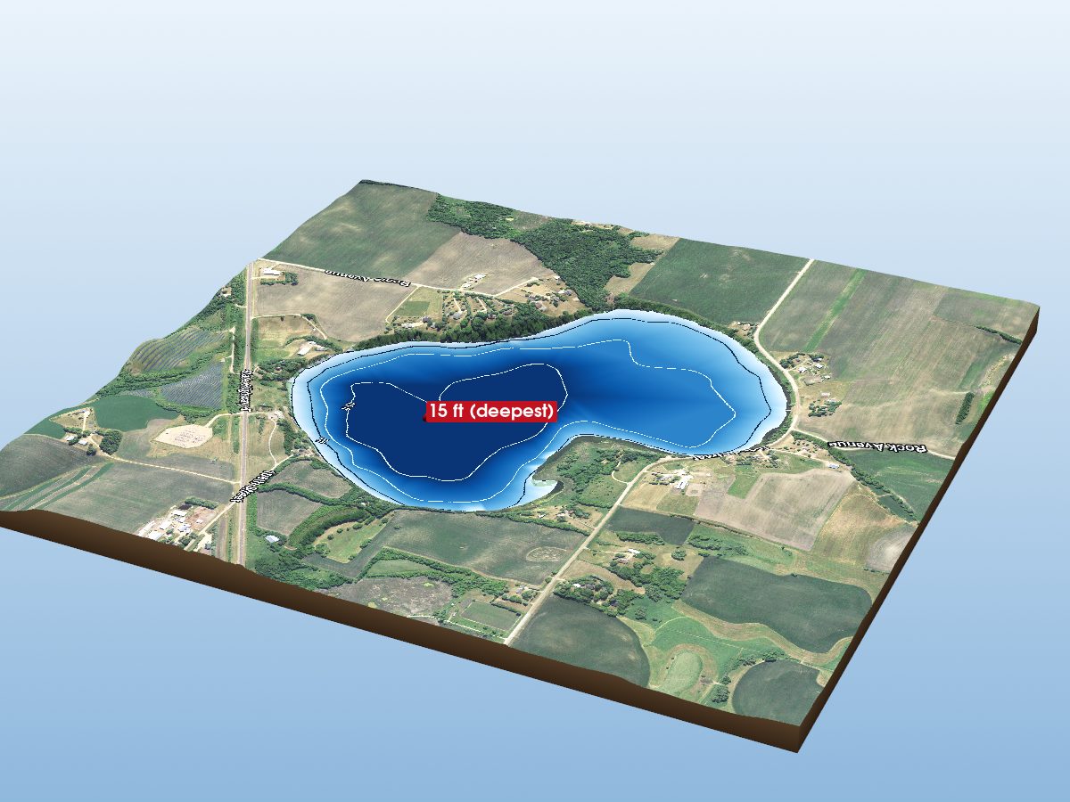 Depth map of Hydes Lake