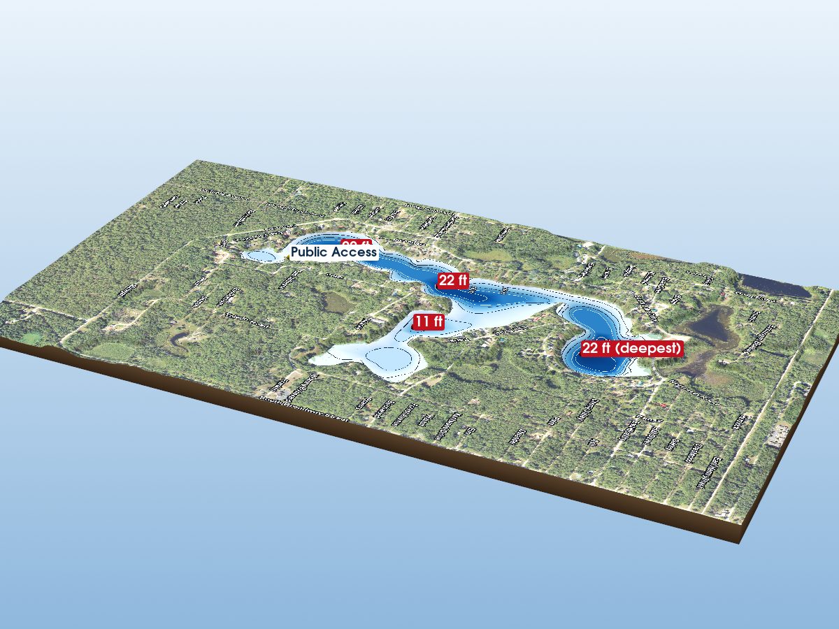 Depth map of Idlewild Lake