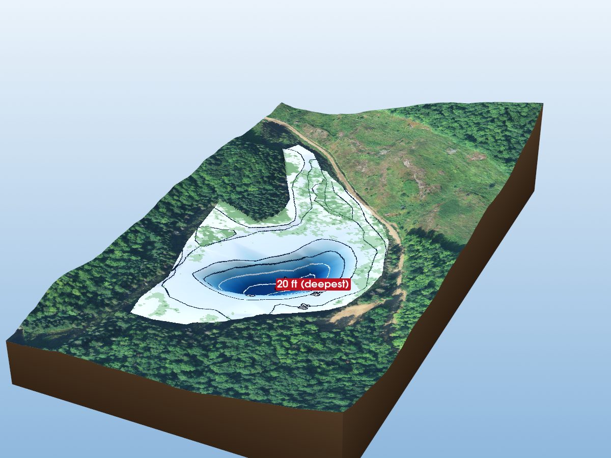 Depth map of Ike's Pond