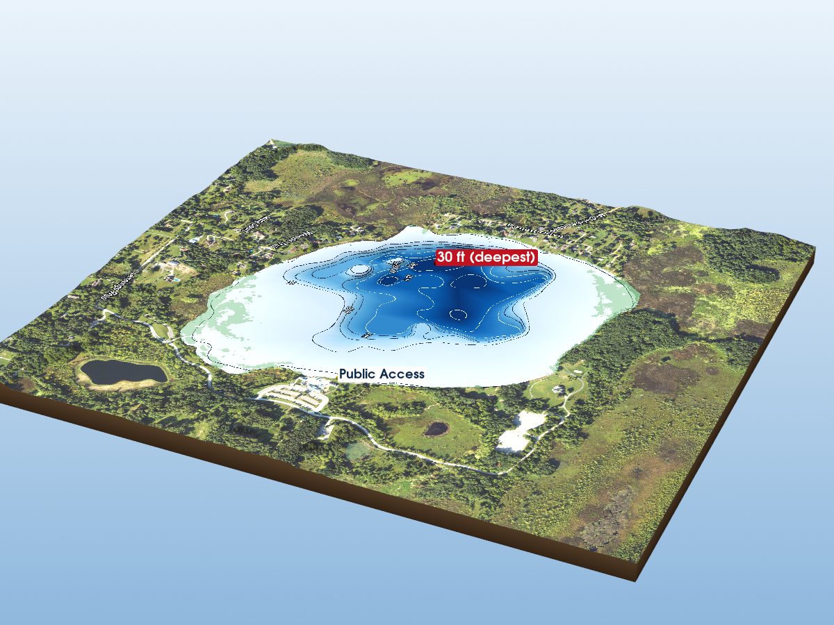 Depth map of Independence Lake