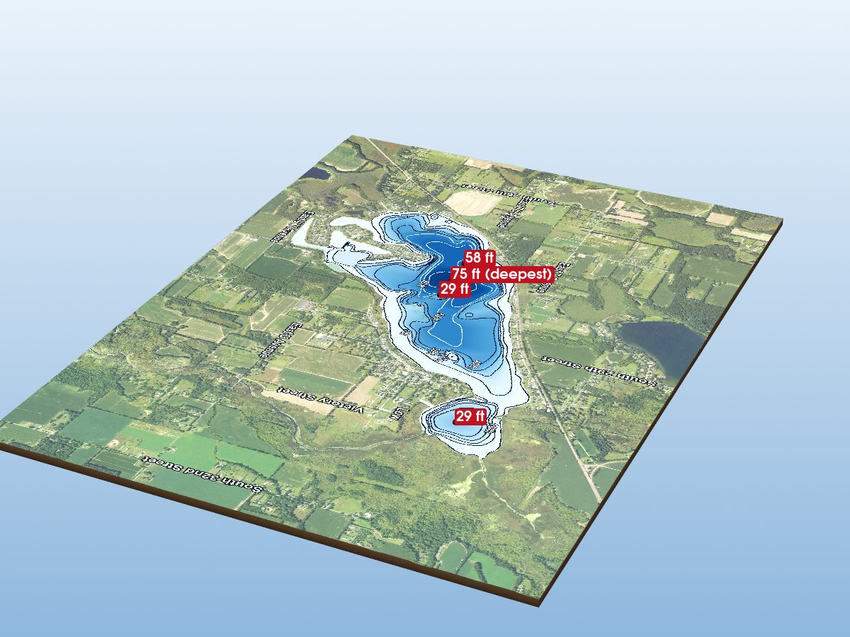 Depth map of Indian Lake