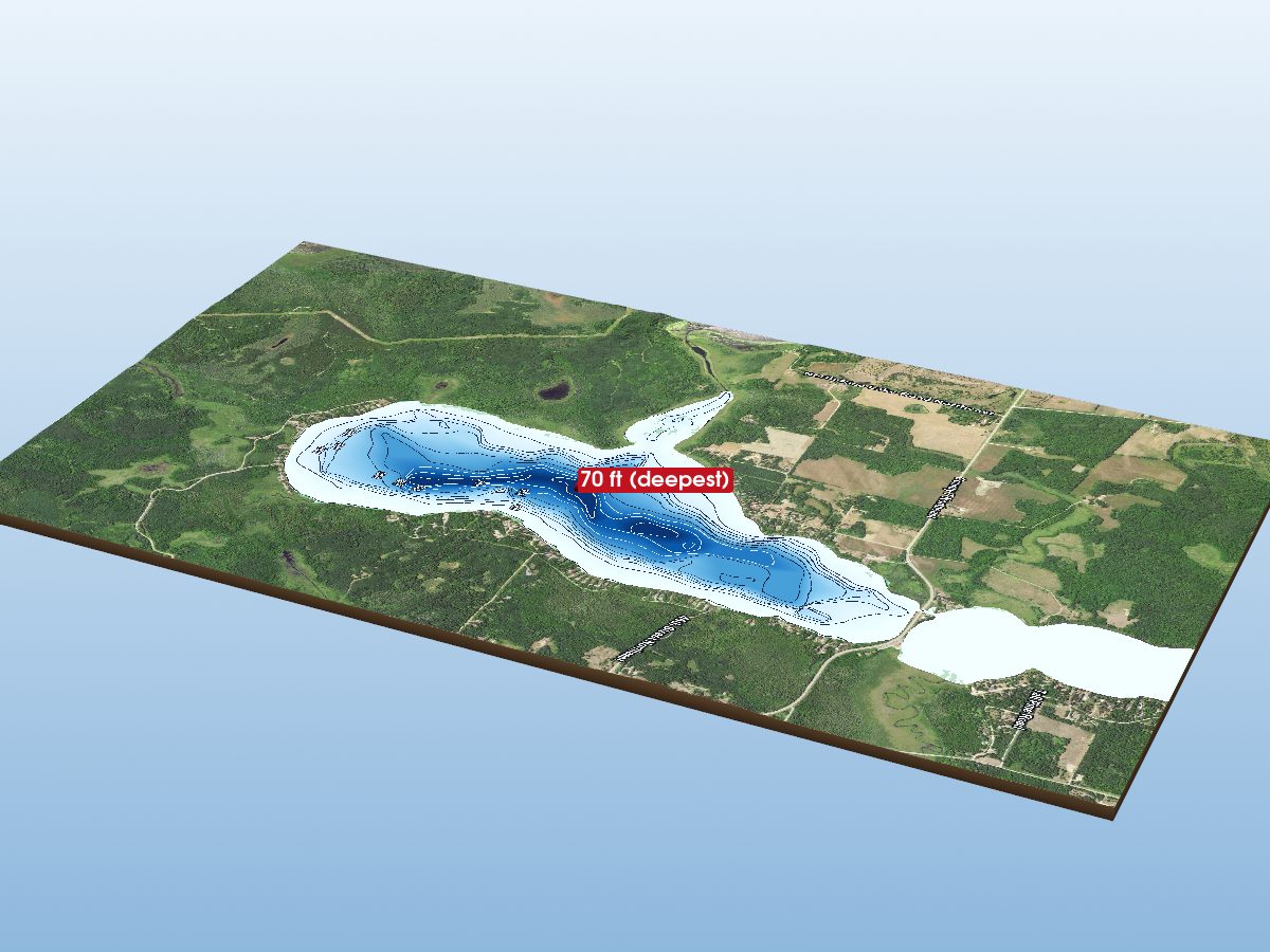 Depth map of Inguadona Lake (S. Bay)