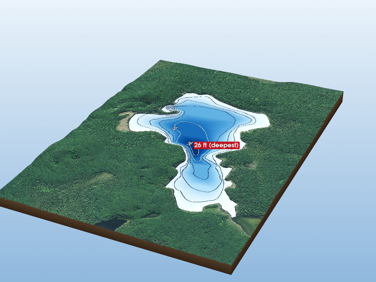 Depth map of Ira Lake