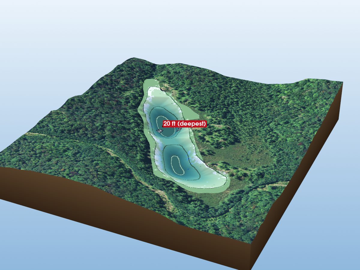Depth map of Irene Parlby Lake
